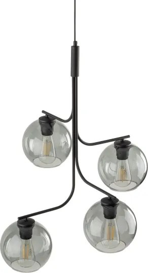 Lustră LED suspendată pe cablu CESAR 4xE27/15W/230V negru/gri fumuriu