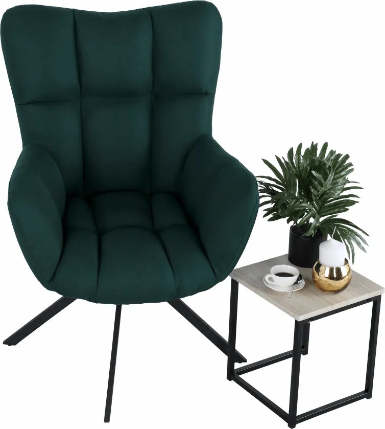 Scaun de design, ţesătură verde, KOMODO