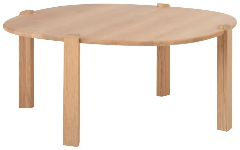 Măsuță de cafea în culoare naturală rotundă din lemn de stejar ø 100 cm Kulin – Gazzda