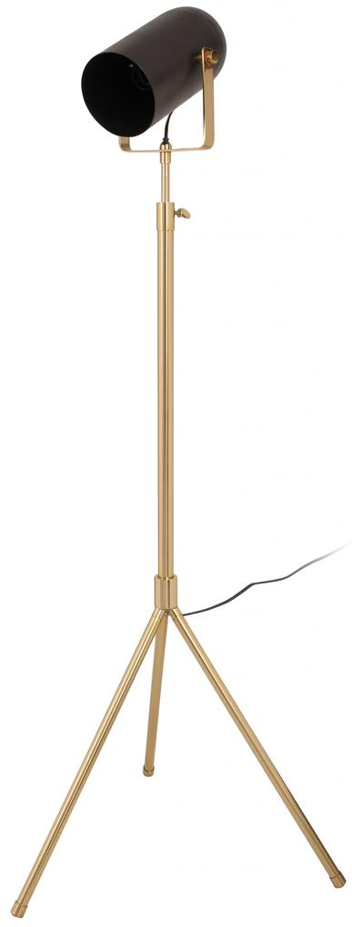 Lampadar din otel/alama/fier Celeste, negru/auriu, un bec 27x53x133-163 cm