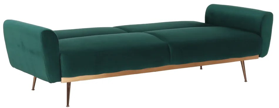 Canapea extensibilă, material textil Velvet smarald, FASTA