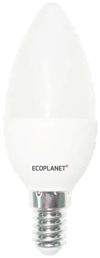 Set 10 buc - Bec LED Ecoplanet lumanare C35, E14, 7W (60W), 630 LM, F, lumina rece 6500K, Mat Lumina rece - 6500K, 10 buc