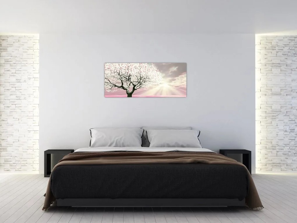 Tabloul copacului roz (120x50 cm)