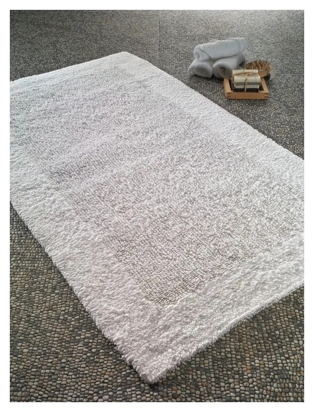 Covoraș de baie din bumabc Confetti Bathmats Natura Heavy, 70 x 120 cm, alb