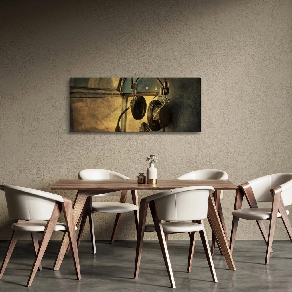 Tablou - Căști de avion de epocă (120x50 cm)