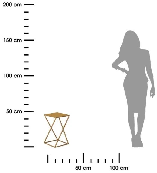 Suport pentru flori 40x24 cm, culoare aurie