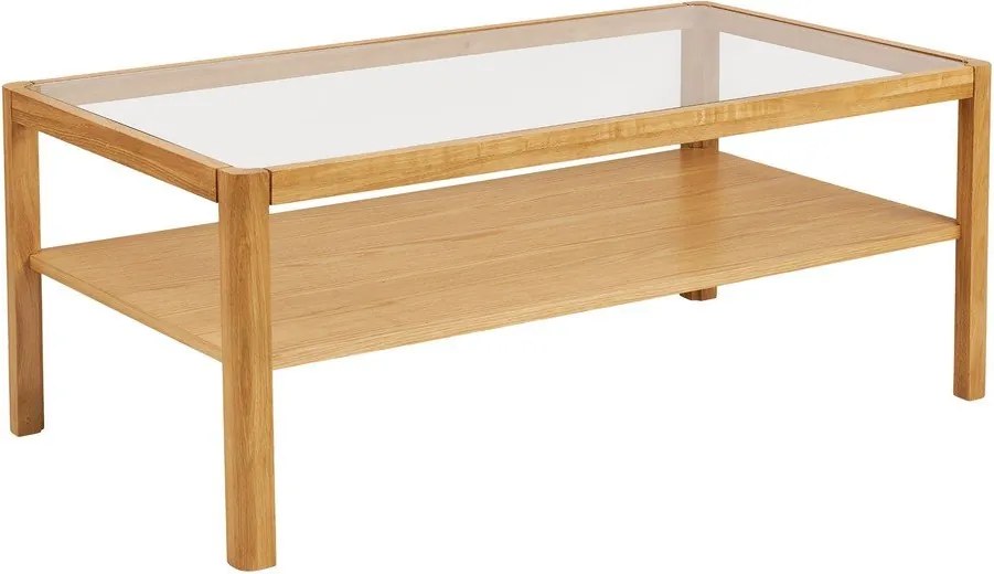 Măsuță de cafea în culoare naturală cu blat din sticlă 60x110 cm Lourmarin – House Nordic