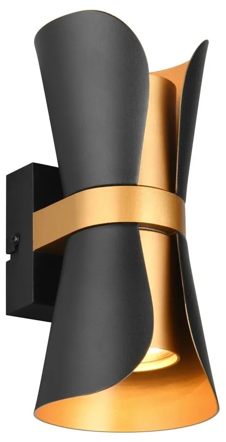 Aplică de perete neagră/în culoarea bronz Coat – Trio