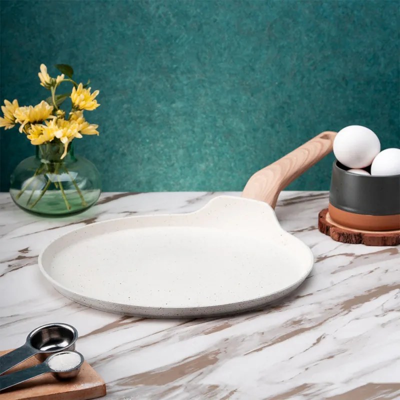 Tigaie pentru clatite Oliver Voltz Nice OV54422E26, 26 cm, Finisaj marmura, Inductie, Bej