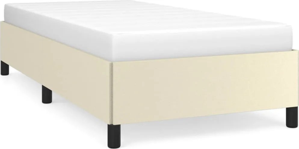 vidaXL Cadru de pat, crem, 90x190 cm, piele ecologică