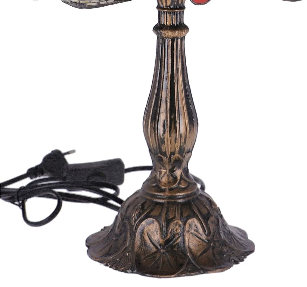 Lampa de masa Tiffany Blu h 45 cm, abajur 30 cm