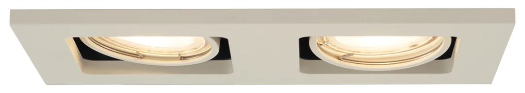 Set de 6 spoturi încastrate moderne bej GU10 50mm reglabile cu 2 lumini - Qure