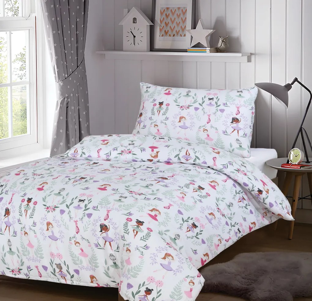 Lenjerie de pat din microfibra pentru copii BALLERINA GARDEN colorat Dimensiune lenjerie de pat: 70 x 90 cm | 140 x 200 cm