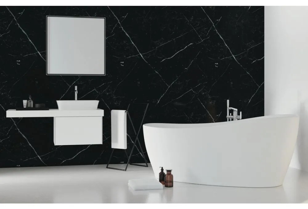Cada freestanding asimetrica 180x85 cm, alb mat Alb mat