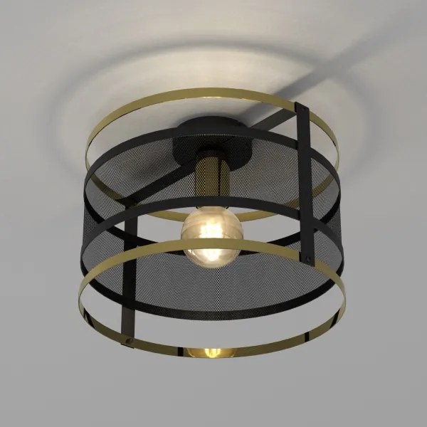 Lustră aplicată RIM 1xE27/60W/230V neagră/aurie