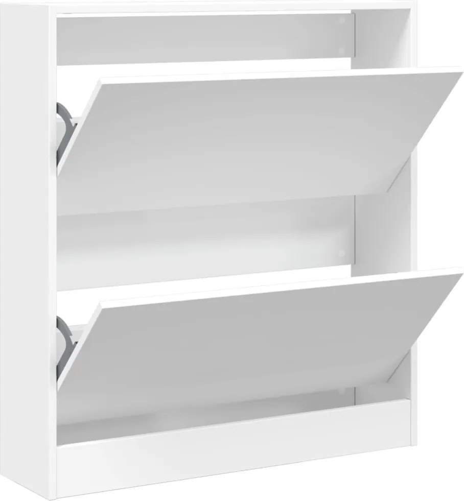 vidaXL Pantofar, alb, 80x21x87,5 cm, lemn compozit
