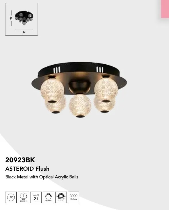Plafoniera LED design modern Asteroid Led negru