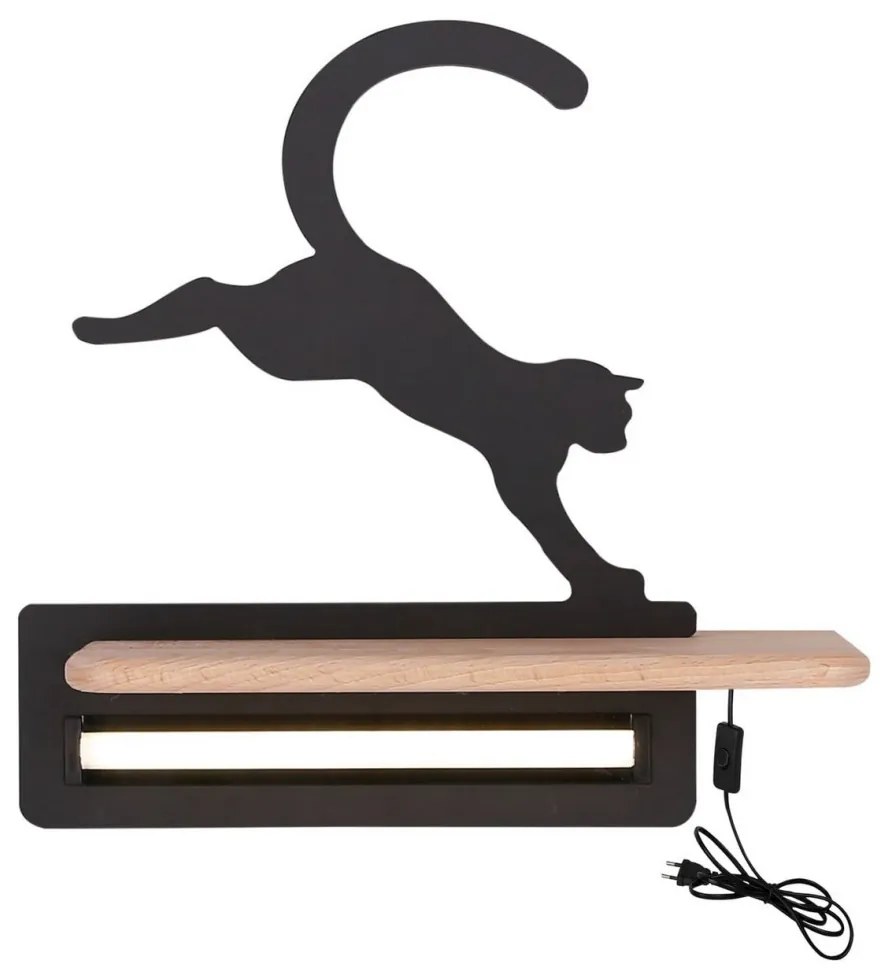 Aplică LED cu raft pentru copii JUMPING CAT LED/5W/230V