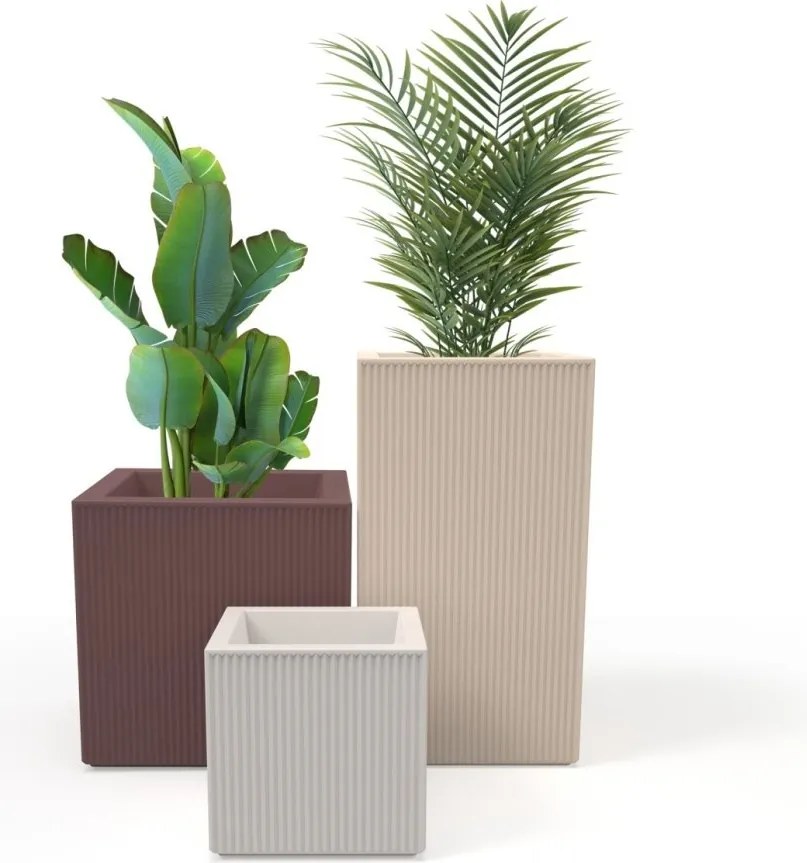 Ghiveci plante design decorativ modern exterior / interior GATSBY PRISMA 60x60x100cm