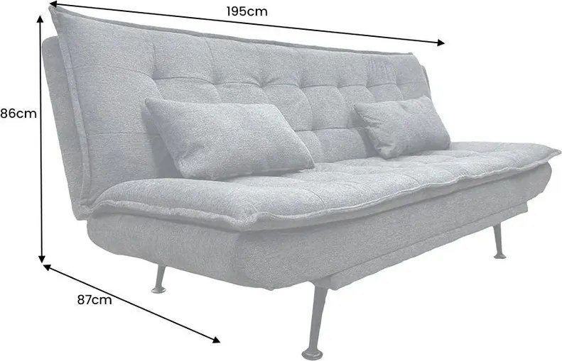 Canapea extensibila, Tesatura gri texturat JAZZ 195cm