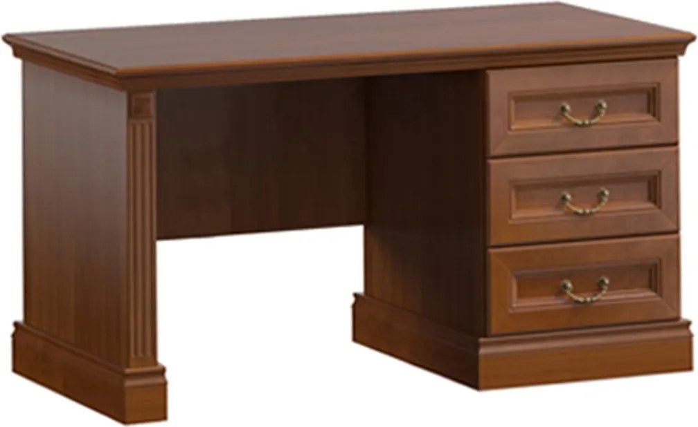 Birou lemn masiv nuc Bennet, 126 × 75 × 76 cm