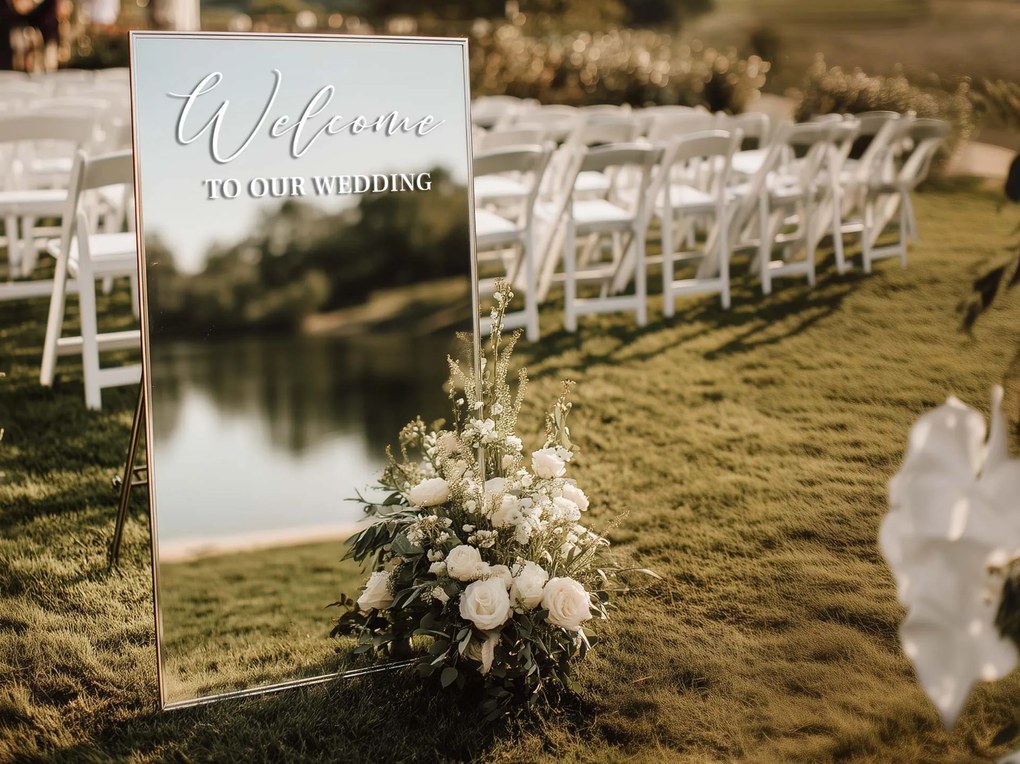 Autocolant pentru oglindă S13 – Welcome to our wedding