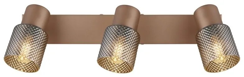 Plafoniera cu 3 Spoturi directionabile metal cafea SATELLA
