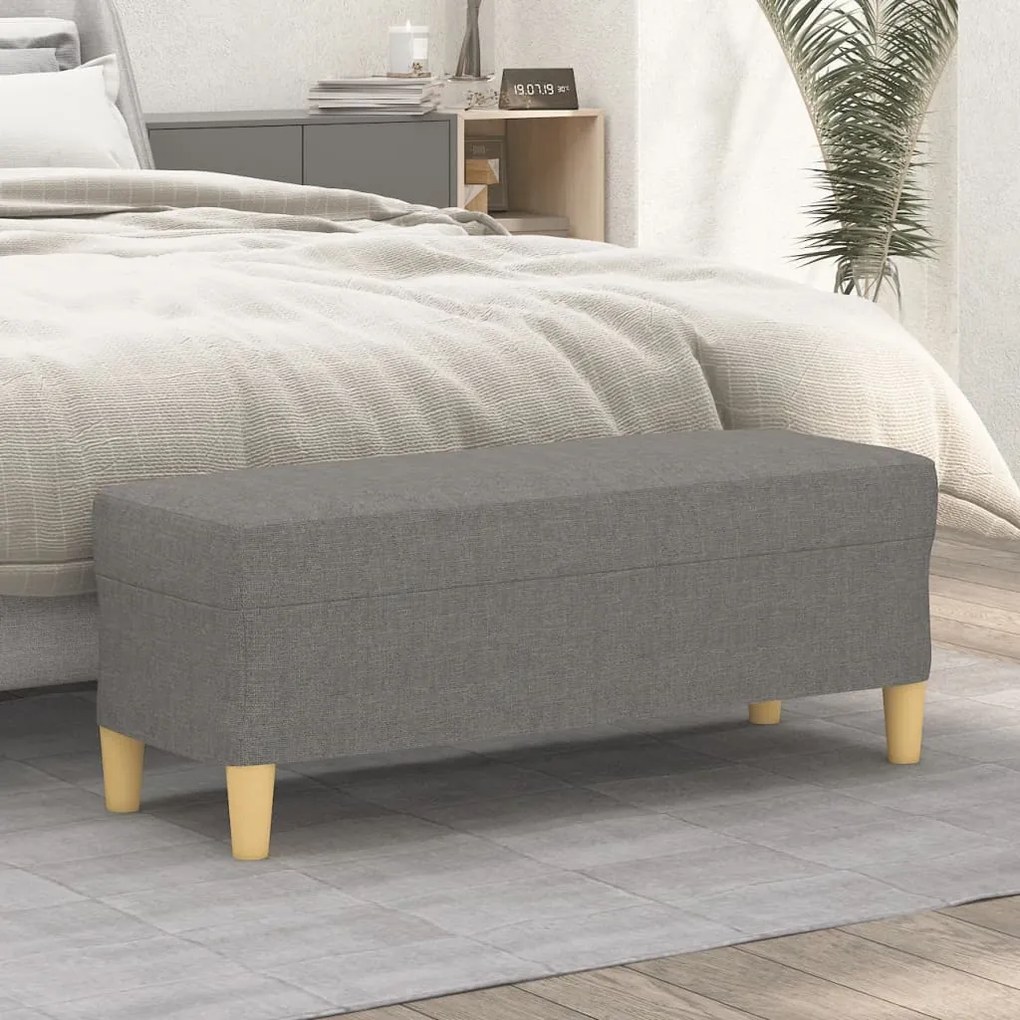 349376 vidaXL Bancă, gri închis, 100x35x41 cm, textil