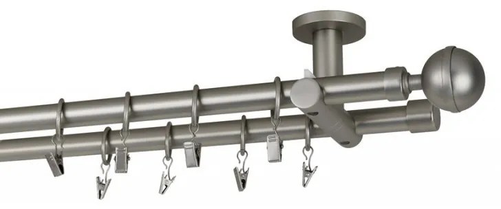 Galerie dubla SUPORT UNIVERSAL-CULA LUX- dubla 19/19 - crom mat (Alege marime: 120 cm)