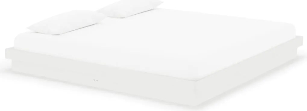 vidaXL Cadru de pat, alb, 200x200 cm, lemn masiv