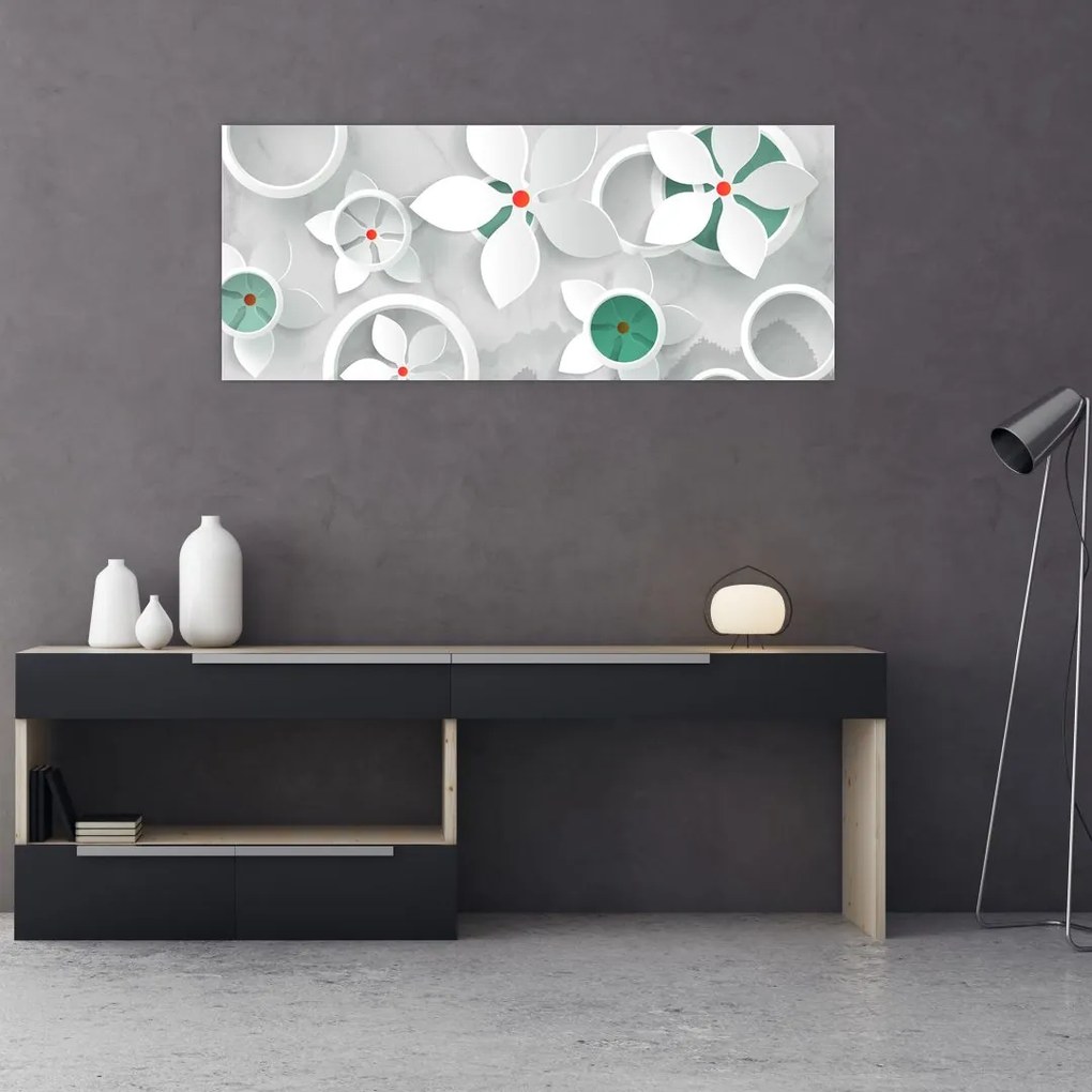 Tablou abstracției florale (120x50 cm)