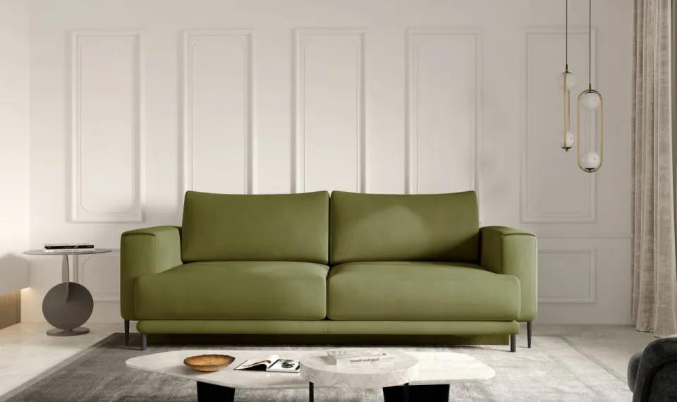 Canapea tapitata, extensibila, cu spatiu pentru depozitare, 260x90x95 cm, Dalia 02, Eltap (Culoare: Verde / Lukso 35)