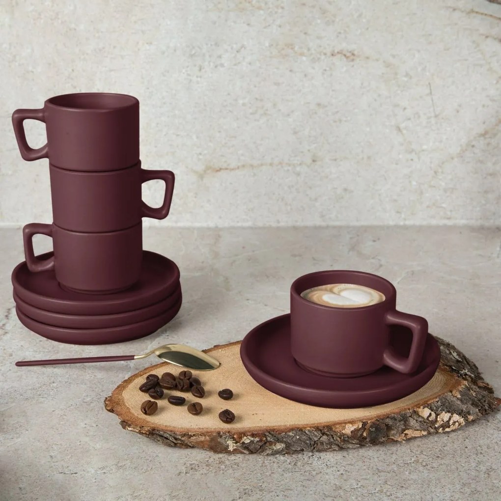 BerlingerHaus Set de căni de espresso cu farfurioară Leonardo 100 ml, 4+4 buc.