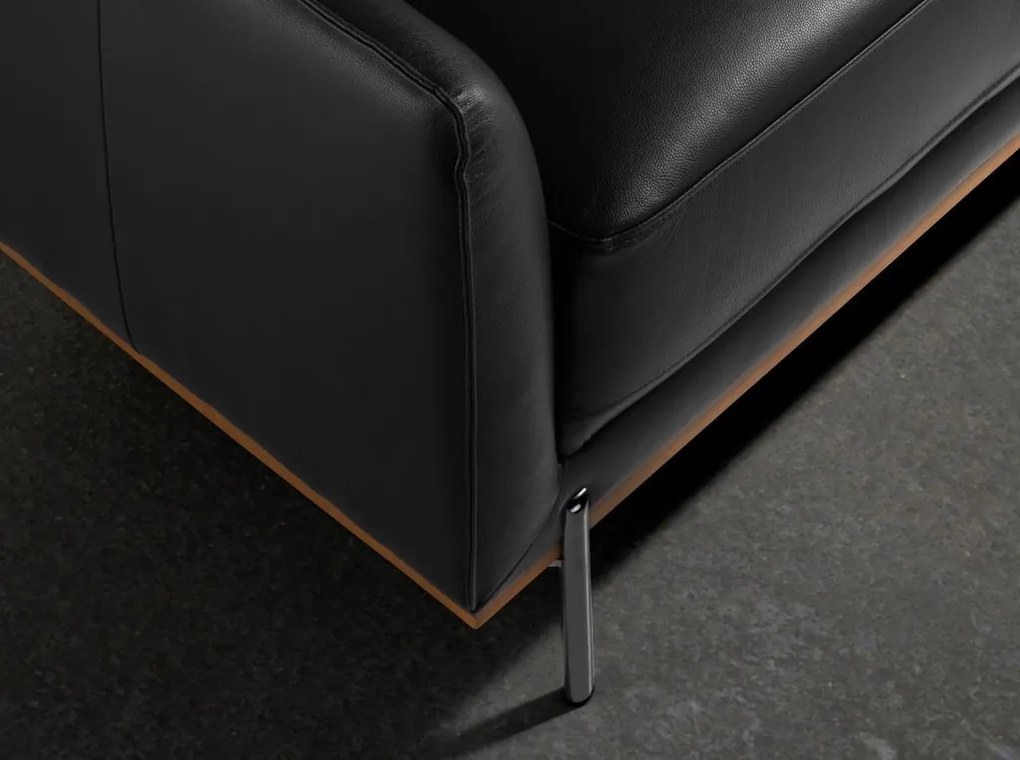 Coltar LUX 5 locuri design italian cu sezlong dreapta Cowhide black