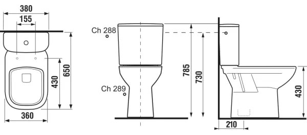 JIKA H8266170002801 - WC combinat DEEP ceramică/albă