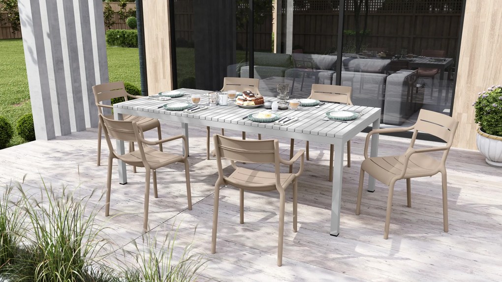 MAZZONI EXPORT LUSSO Bej - SCAUN MODERN DE BUCĂTĂRIE GRĂDINĂ CAFENEA (STIVUIT)