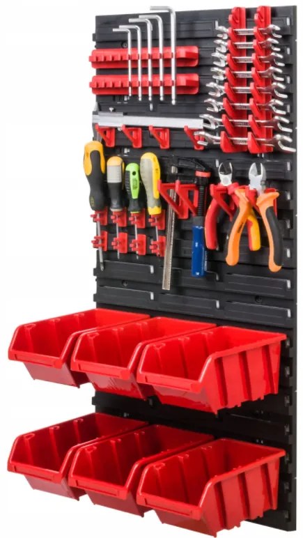 Perete pentru unelte 78x39cm + 6 cutii RED