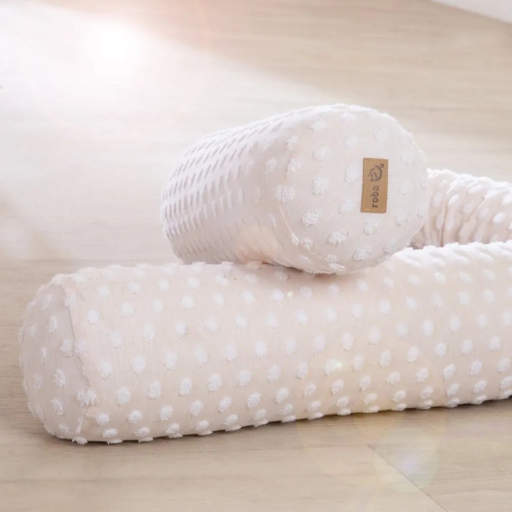 Apărătoare pentru pătuț bej din amestec de bumbac 170 cm Frosty Almond – Roba