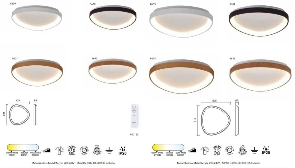 Plafoniera LED cu telecomanda NISEKO II Triangular Gold 38W