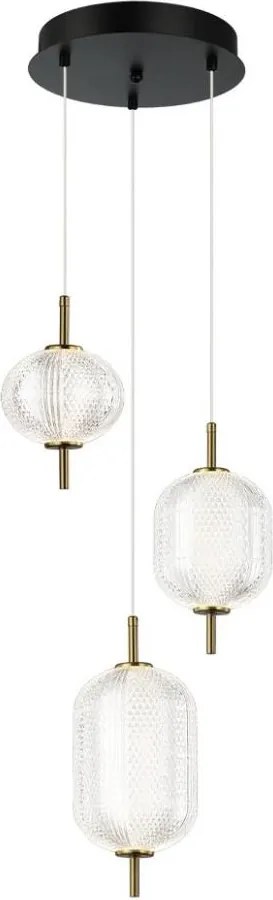 Lustră LED suspendată pe cablu PELLUCID LED/20W/230V bronz/negru