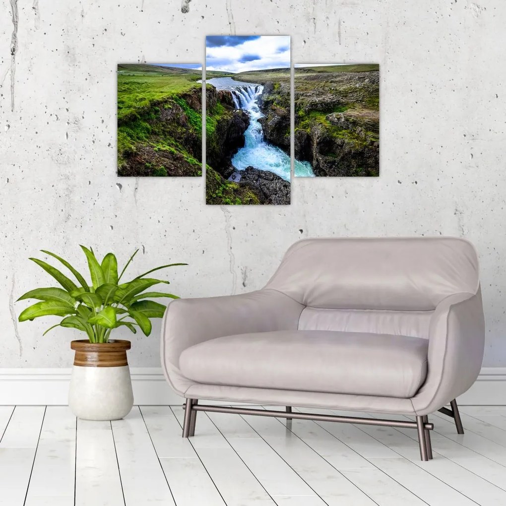 Tablou - Cascada intre stânci (90x60 cm)