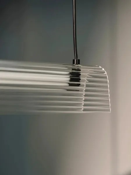 Nordlux ALIANI - Pendul LED compatibil cu dimmer pe cablu, 20W/230V, 3000K, negru/sticlă transparentă
