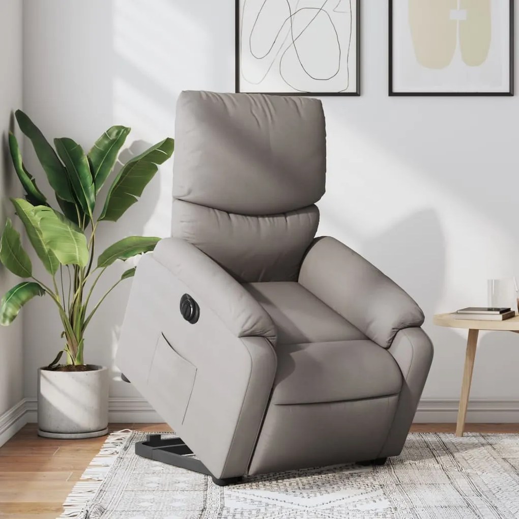vidaXL Fotoliu electric rabatabil cu ridicare, gri taupe, textil