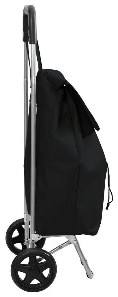 vidaXL Cărucior de cumpărături cu roți, negru, 35 L