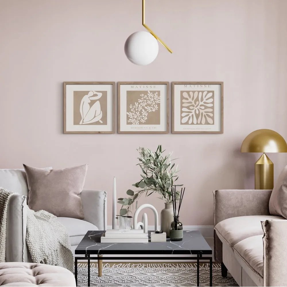 Tablouri 3 buc. 30x30 cm Matisse – Styler