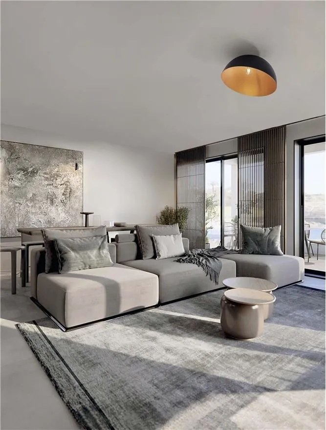 Lustra aplicata design decorativ GEA negru/auriu D-50cm