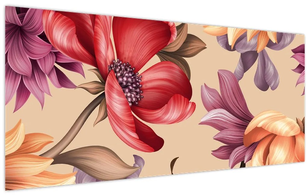 Tablou - Flori de epocă (120x50 cm)
