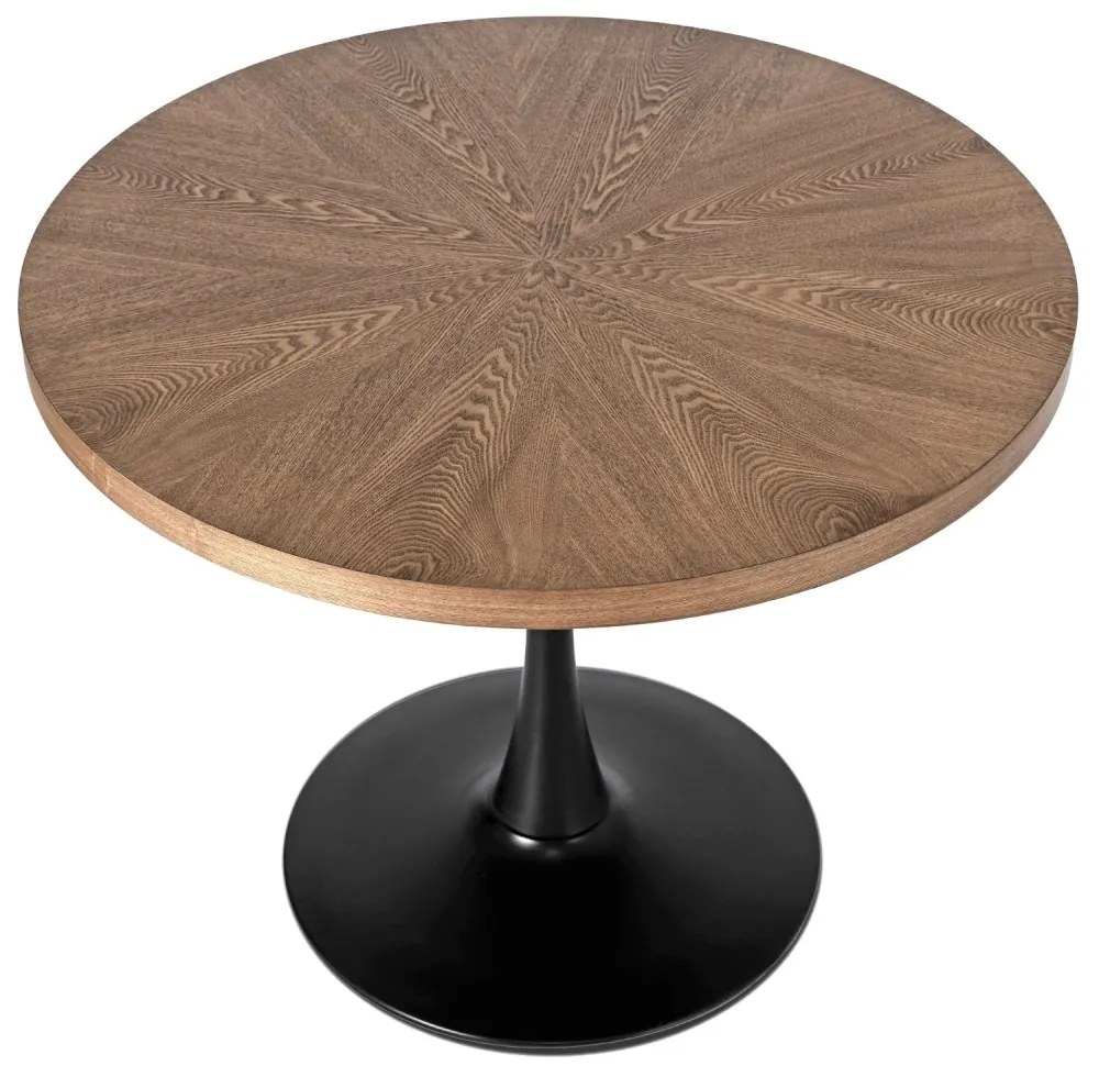 Masă rotundă LINO diametru 100 cm - diferite variante de culoare stejar auriu - negru