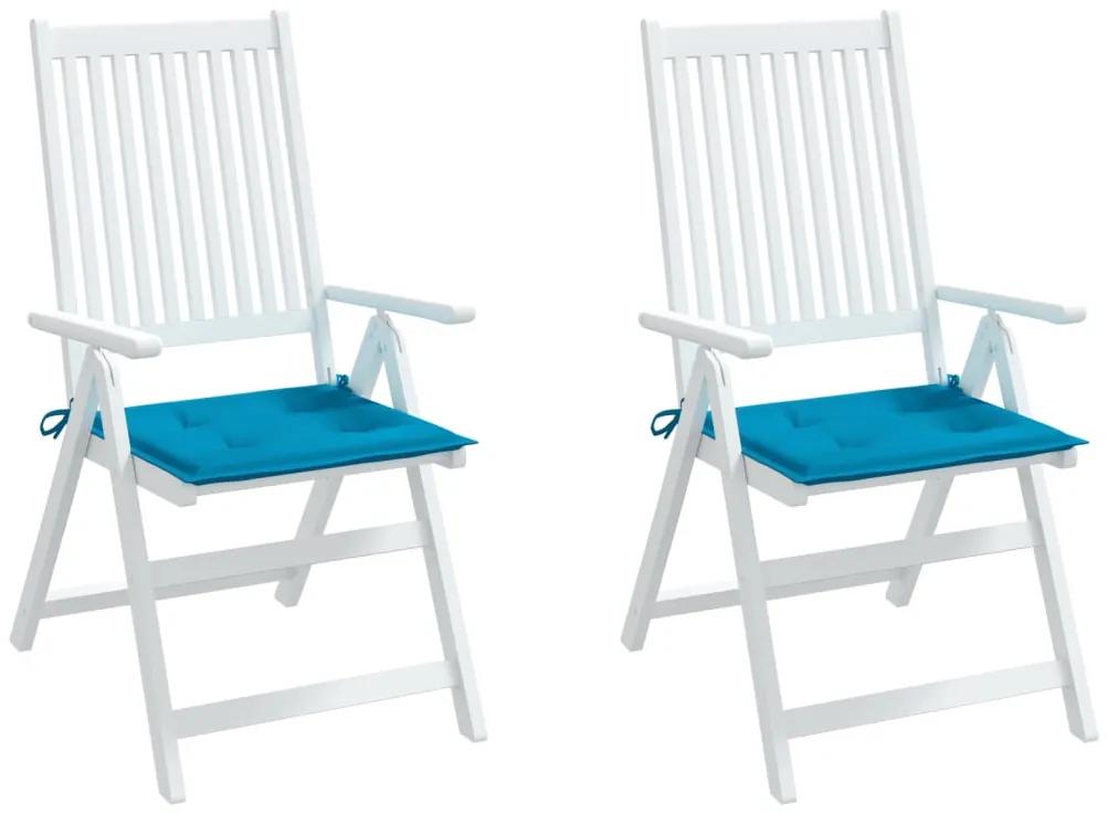 Perne scaun de gradina, 2 buc., albastru, 50 x 50 x 3 cm 2, Albastru, 50 x 50 x 3 cm
