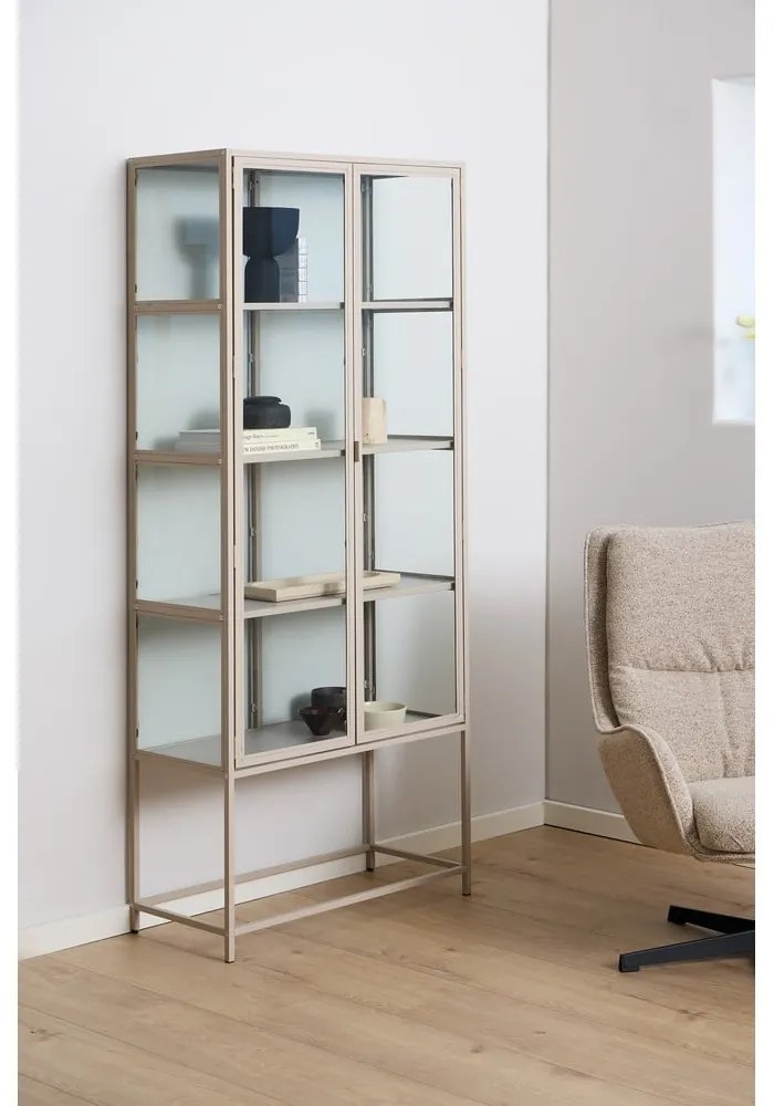 Vitrină gri 77x186x35 cm Seaford – Actona